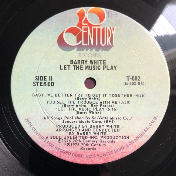 Barry White Let The Music Play Vinyl Lp '76 - Picture 6 of 8